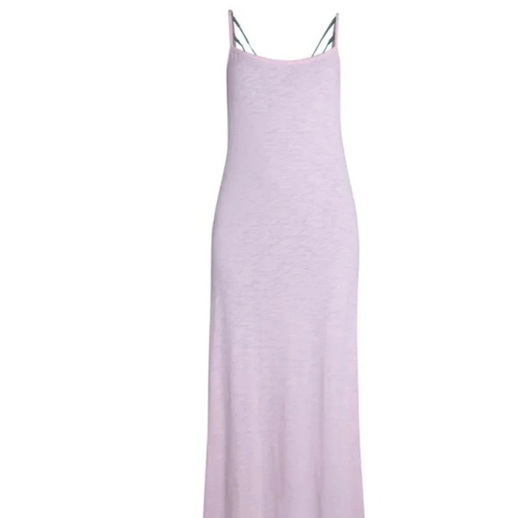 Pitusa Dress Maxi Long Backless Swim Coverup Evil Eye Beaded Cotton Pink OS - Picture 3 of 13